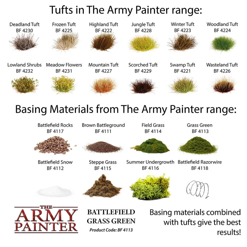 Army Painter Battlefields: Grass Green Flock Basing 150ml