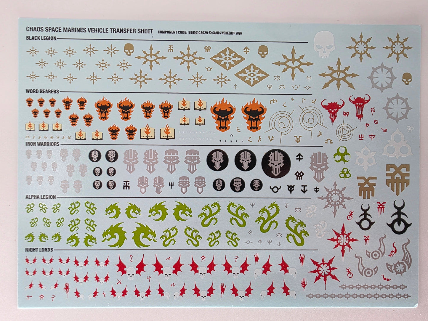 Chaos Defiler Transfer Sheet