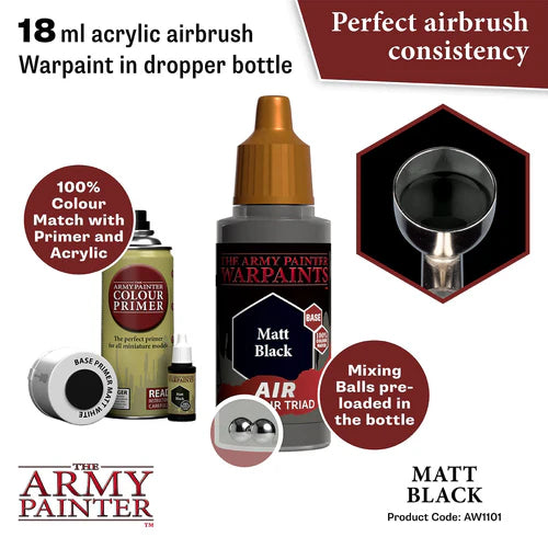 Army Painter Warpaints Acrylic Air Matt Black