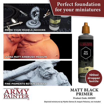 Army Painter Warpaints Air Primer Matt Black 100ml