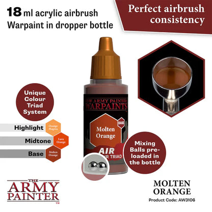 Army Painter Warpaints Acrylic Air Molten Orange