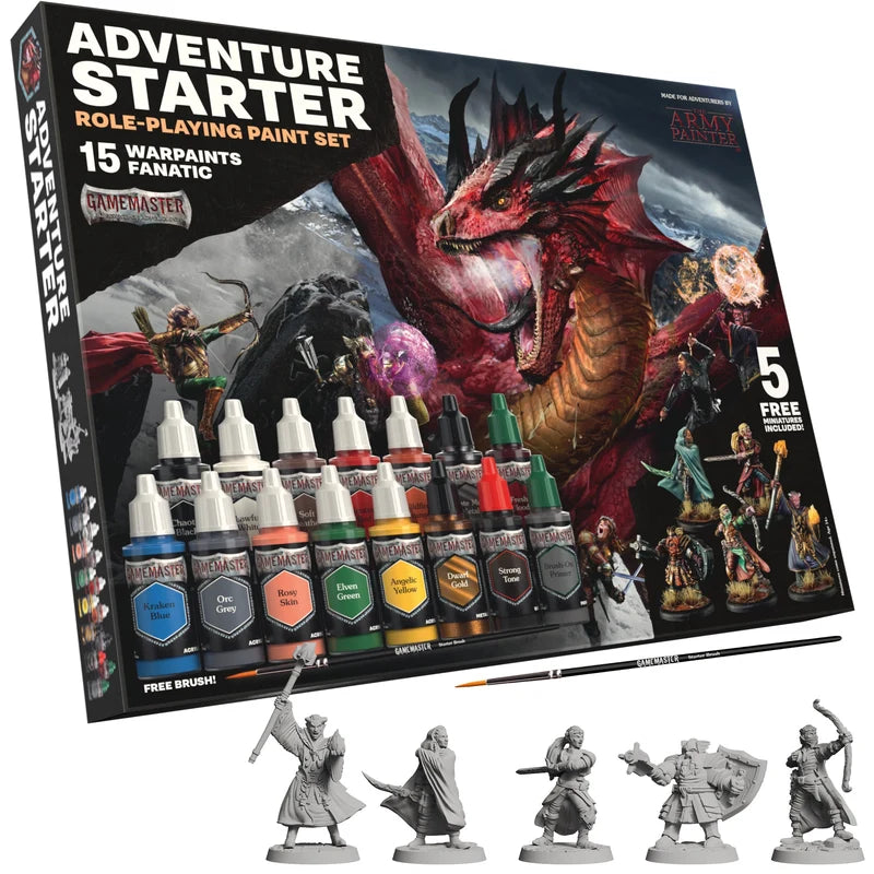 Army Painter Adventure Starter Role-Playing Paint Set with Miniatures