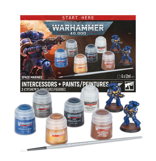 Space Marines Intercessors Paints Plus Tools Set 2026 Pre-Order Ships 7/25