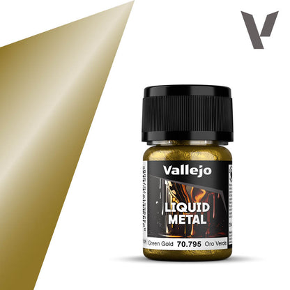 Vallejo Liquid Gold Alcohol Base Green Gold (35Ml)