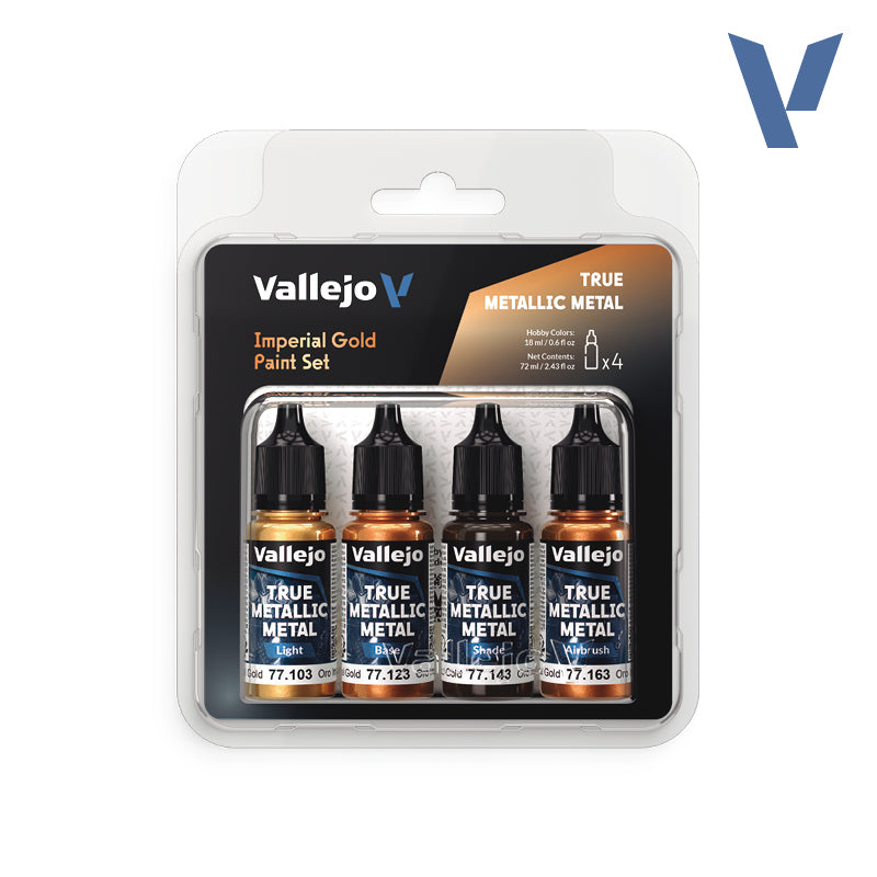 Vallejo True Metallic Metal Imperial Gold Paint Set