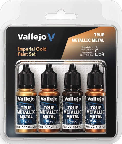 Vallejo True Metallic Metal Imperial Gold Paint Set