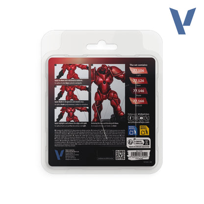 Vallejo True Metallic Metal Ruby Red Paint Set