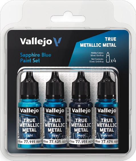 Vallejo True Metallic Metal Sapphire Blue Paint Set