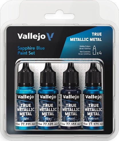 Vallejo True Metallic Metal Sapphire Blue Paint Set