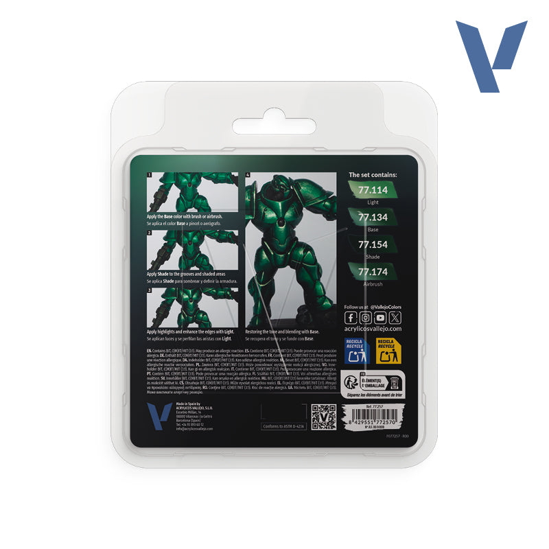 Vallejo True Metallic Metal Dusken Green Paint Set